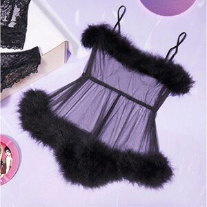 Mesh Romper - Black Caviar | Savage X Fenty